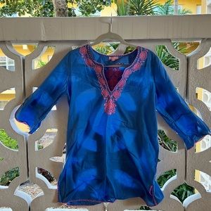 Lilly Pulitzer blue cotton tunic size m medium